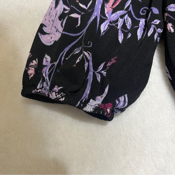 LulaRoe Women Evelyn Maxi Dress Bracelet-length Sleeves Black Purple Floral 2XL - Picture 5 of 13
